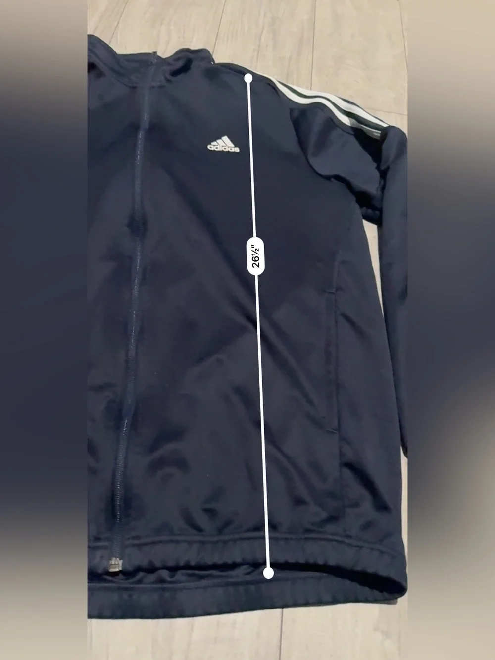 adidas Navy Track Jacket with White Shoulder Stripes